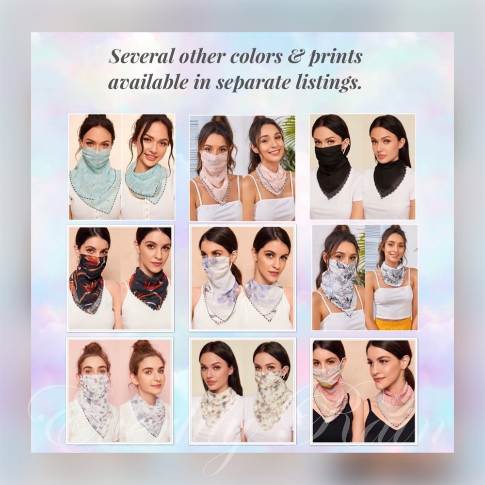 FACE MASK SALE! LAST ONE! Ivory Scarf Face Mask - Picture 8 of 12